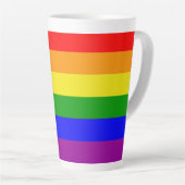 Klassieke en elegante regenboogvlag latte mok (Rechterhoek)