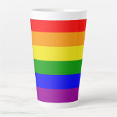 Klassieke en elegante regenboogvlag latte mok (Voorkant)