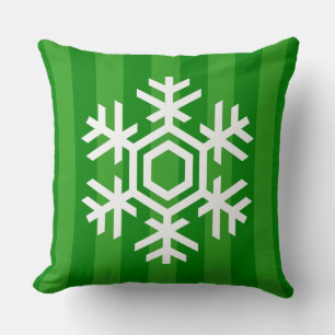 Klassieke en Elegante Rode en Groene Streep Sneeuw Kussen