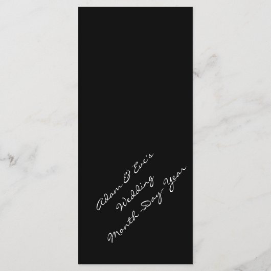 Klassieke en elegante rode zwarte bruiloft diner m menu (Achterkant)