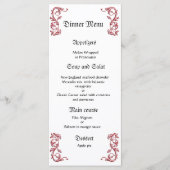 Klassieke en elegante rode zwarte bruiloft diner m menu (Voorkant)