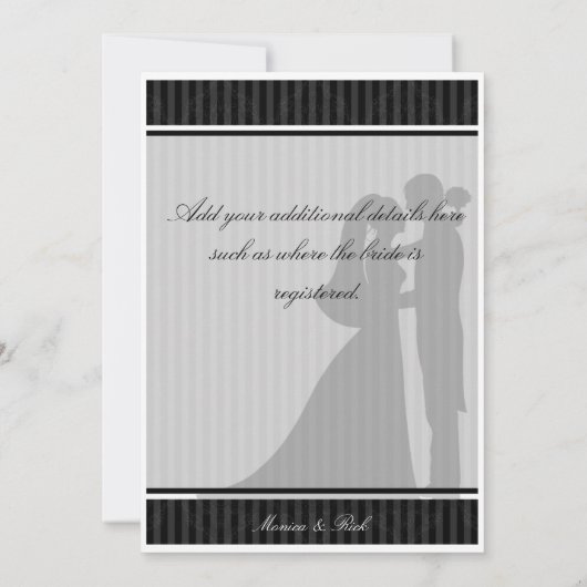 Klassieke en elegante trouwuitnodiging kaart A001 (Achterkant)