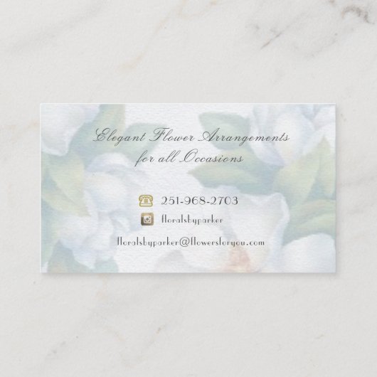 Klassieke en Elegante Zuidelijke Magnolia Visitekaartje (Achterkant)