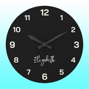 Klassieke en Elegante Zwart en Ivoor Naam Grote Klok