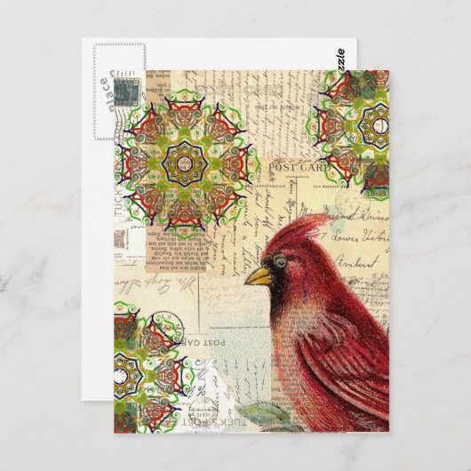 Klassieke en Ephemera-collage Briefkaart (Voorkant / Achterkant)