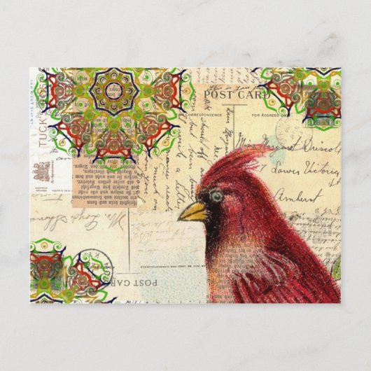 Klassieke en Ephemera-collage Briefkaart (Voorkant)