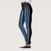 Klassieke en Kassieblauwe zwarte streep Leggings (Links)