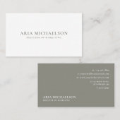 Klassieke en minimale grijze pagina en wit visitekaartje (Voorkant / Achterkant)