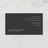 Klassieke en minimale neutrale crème visitekaartje (Achterkant)