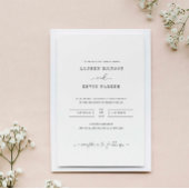 Klassieke en minimalistische zwarte en witte bruil kaart