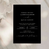 Klassieke en minimalistische zwarte en witte bruil kaart