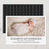 Klassieke en moderne Baby Fotoaankondiging Aankondiging (Voorkant / Achterkant)