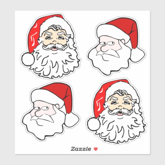 Klassieke en moderne kerstgezichten sticker (Vel)