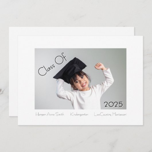 Klassieke en moderne kleuterschool Afstuderen Aankondiging (Voorkant / Achterkant)