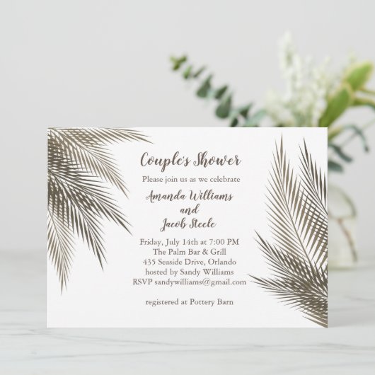 Klassieke en natuurlijke palmbladeren Koeshoes Kaart (Staand voorkant)