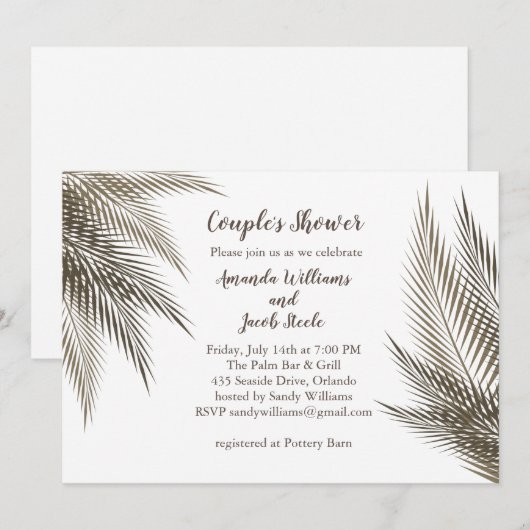 Klassieke en natuurlijke palmbladeren Koeshoes Kaart (Voorkant / Achterkant)