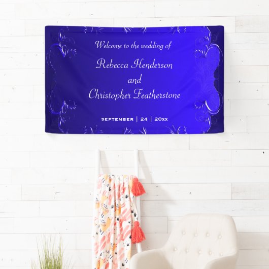 Klassieke en romantische Royal Blue bruiloft Welko Spandoek (Insitu)