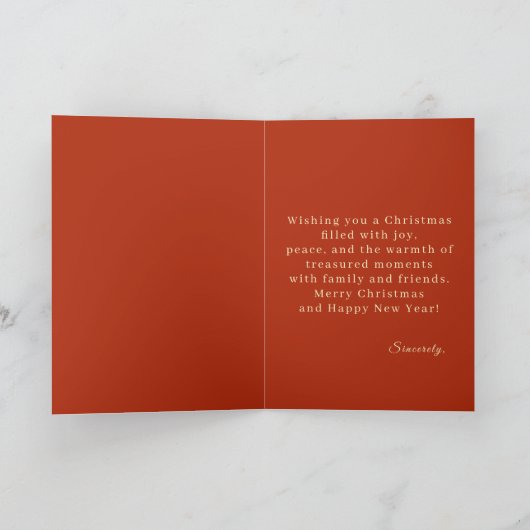Klassieke en warme  kerstmis feestdagen kaart (Binnen)