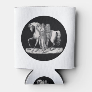 Klassieke engel naast het majestueuze paard blikjeskoeler