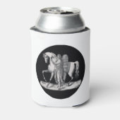 Klassieke engel naast het majestueuze paard blikjeskoeler (Blikje Achterkant)