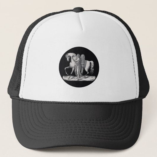 Klassieke engel naast het majestueuze paard trucker pet (Voorkant)