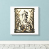 Klassieke engelgravure vector kunst_1 canvas afdruk (Insitu (Houten vloer))