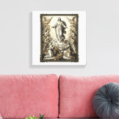 Klassieke engelgravure vector kunst_1 canvas afdruk (Insitu (Woonkamer))