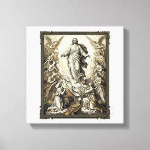Klassieke engelgravure vector kunst_1 canvas afdruk