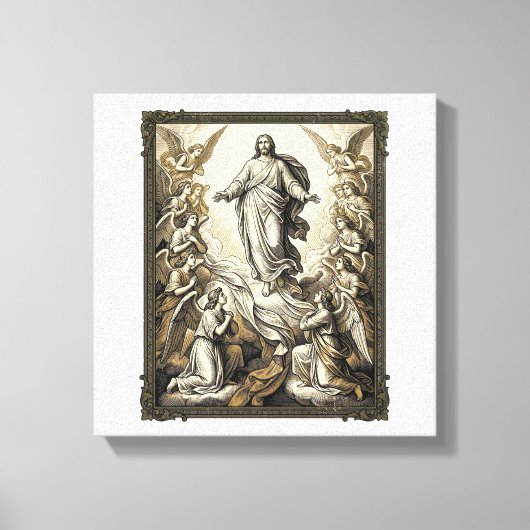 Klassieke engelgravure vector kunst_1 canvas afdruk (Voorkant)