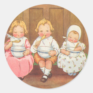 Klassieke Engelse kinderrijmpje Pease Porridge Hot Ronde Sticker