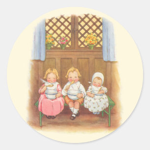 Klassieke Engelse kinderrijmpje Pease Porridge Hot Ronde Sticker