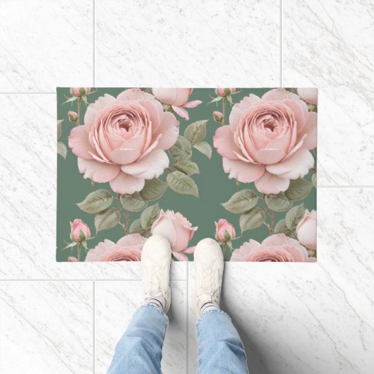 Klassieke Engelse Rozen In Blosroze Deurmat (Binnen)