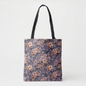 Klassieke erfstuk bloemblaadjes paarse bloem tote bag (Voorkant)