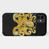 Klassieke Ernst Haeckel Octopus in Geel Case-Mate iPhone Case (Achterkant (horizontaal))
