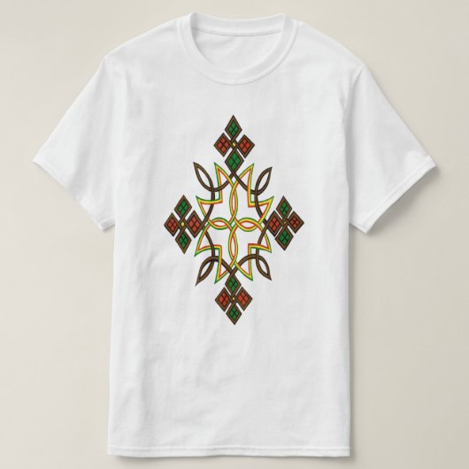 Klassieke Ethiopische kruis Witte T-shirt (Design voorkant)