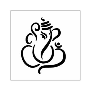 Klassieke etnische Ganesha  Indische Gods Tekening Rubberstempel