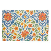 Klassieke Etnische Mediterrane Bloemenkunst Patroo Kussensloop (Achterkant-Links)