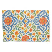 Klassieke Etnische Mediterrane Bloemenkunst Patroo Kussensloop (Voorkant-Links)