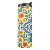 Klassieke Etnische Mediterrane Bloemenkunst Patroo Thermosbeker (Gedraaid links)