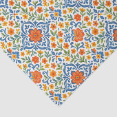 Klassieke Etnische Mediterrane Bloemenkunst Patroo Tissuepapier (Detail)