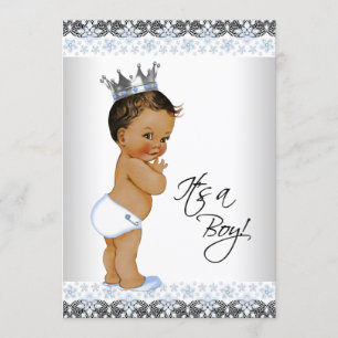 Klassieke Etnische Prins Baby Jongen Shower Kaart