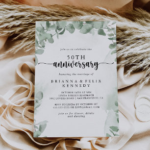 Klassieke Eucalyptus 50ste huwelijksverjaardag   Kaart
