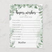 Klassieke Eucalyptus Baby shower Hoppen en wenst K Briefkaart (Voorkant)