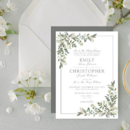 Klassieke Eucalyptus Botanische Sage Green Wedding Kaart