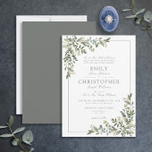 Klassieke Eucalyptus Botanische Sage Green Wedding Kaart