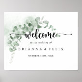 Klassieke Eucalyptus Foliage Weddenschap Welkomstt Poster (Voorkant)