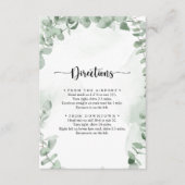 Klassieke Eucalyptus Foliage Wedding Directions Informatiekaartje (Voorkant)
