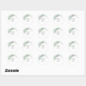 Klassieke eucalyptus Foliage Wedding Envelope-zege Ronde Sticker (Vel)