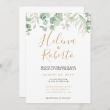 Klassieke Eucalyptus Gold Leaf Formal Wedding