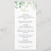 Klassieke Eucalyptus Gold Leaf Formal Wedding Menu (Voorkant)